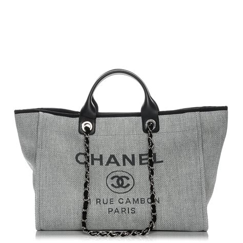 chanel deauville canvas tote bag replica|chanel deauville tote large size.